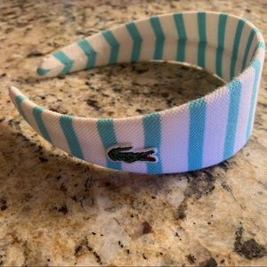 Lacoste blue & white striped wide headband